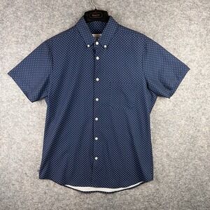 Mizzen+Main Men's Leeward Collection Large Trim Fit Blue W/white Polka Dots